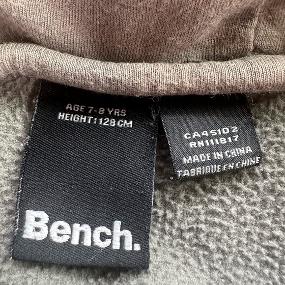 Bench Girls Grey Zip Fleece Hoodie Sweater Size 7/8 - Picture 7 of 7